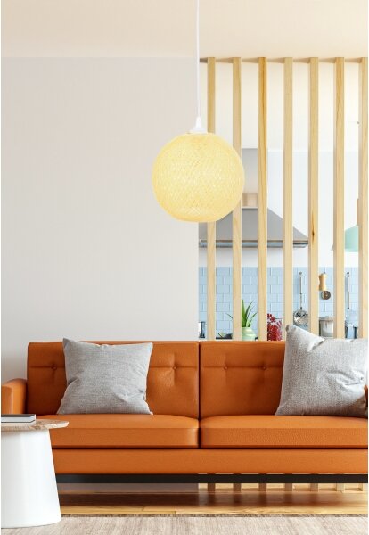 Lustră pe cablu JUTE 1xE27/60W/230V galbenă