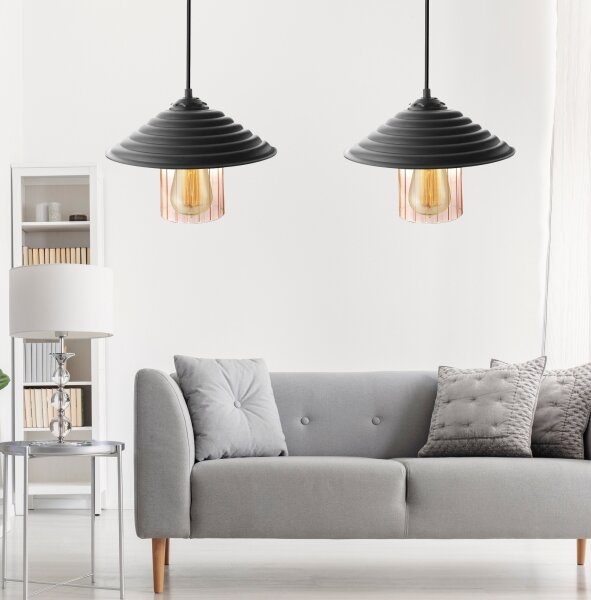 SET 2x lustră pe cablu UFO 1xE27/60W/230V