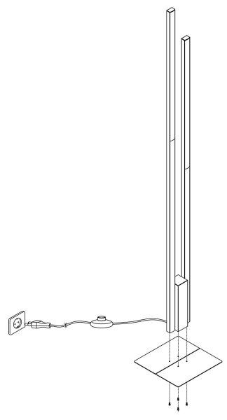 Lampadar LED RGBW dimabil FRAIOLI-Z 2xLED/16W/230V negru Eglo 900082