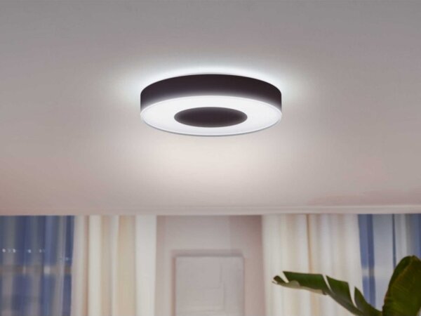 Plafonieră LED Philips Hue RGB, reglabilă, 52,5 W, 230 V, diam. 425 mm, neagră