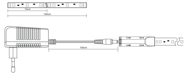 Bandă LED RGB dimabilă Globo 39016 LED/6W/230V + telecomandă 1m