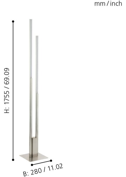 Eglo 55972 - Lampadar FRAIOLI-C LED RGBW dimabil LED/34W/230V crom mat + telecomandă