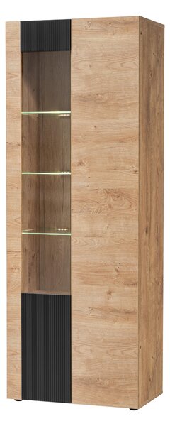 Vitrină Aruno AR WSW (Stejar ribbeck + Negru) (cu iluminat). 1124135