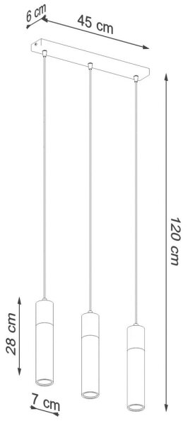 Lustră pe cablu ZANE 3xGU10/40W/230V beton/lemn Sollux SL.0967