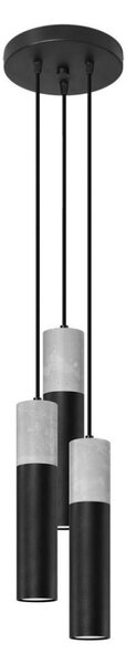 Lustră pe cablu BORGIO 3xGU10/40W/230V neagră beton/metal Sollux SL.1081