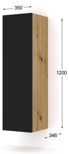 Dulap Dual 120 (Stejar artisan + Negru). 1124859