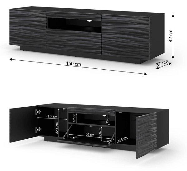 Masă TV Aurora 150 (sahara Negru). 1124865