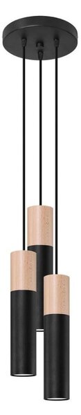 Lustră pe cablu PABLO 3xGU10/40W/230V neagră Sollux SL.1014
