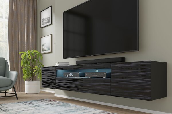Masă TV Aurinko 200 (sahara Negru) (cu iluminat LED). 1124868