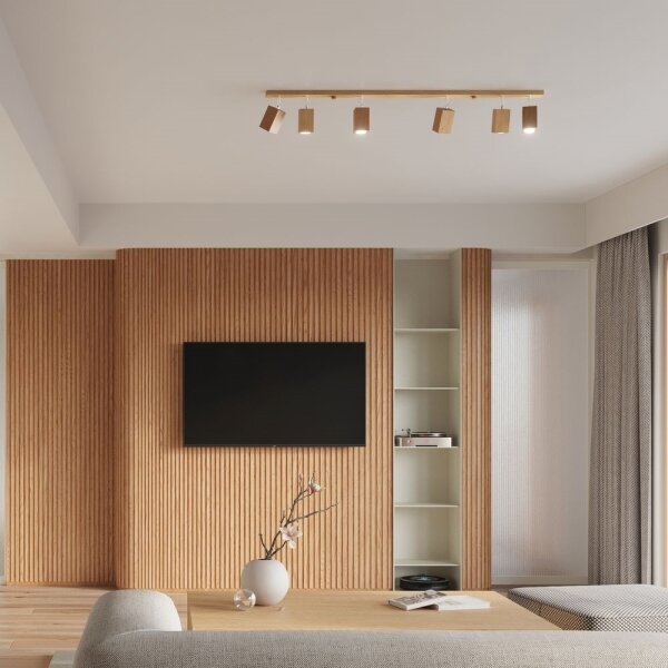 Spot KEKE 6xGU10/40W/230V stejar Sollux SL.1039
