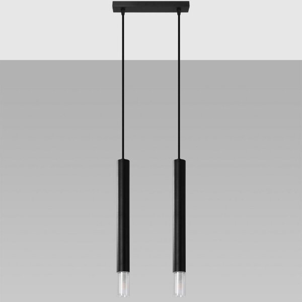 Lustră pe cablu VIZIER 2xG9/40W/230V neagră Sollux SL.0961