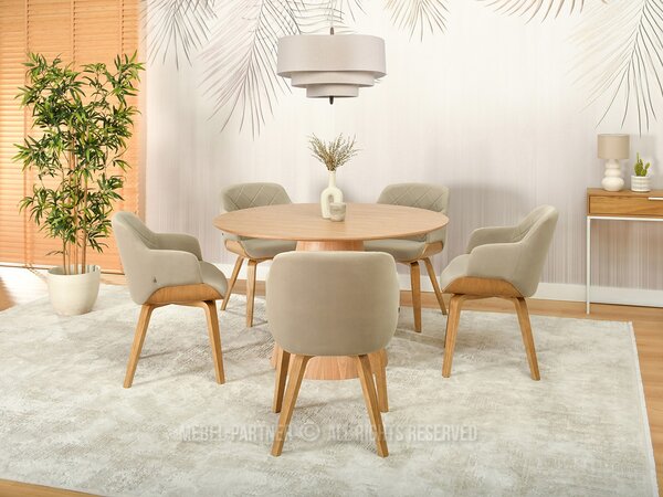 Scaun Sorien K (bej + stejar). Promo -13%. 1111267