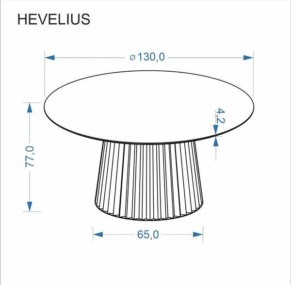 Masa HEVELIUS, nuc/negru, 130x77 cm