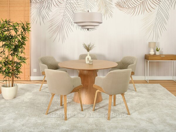 Scaun Sorien K (bej + stejar). Promo -13%. 1111267