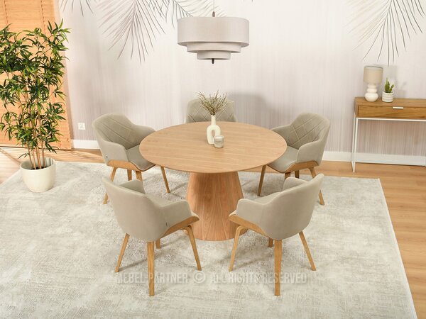 Scaun Sorien K (bej + stejar). Promo -13%. 1111267