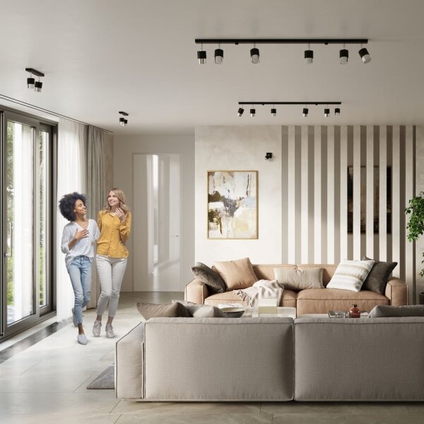 Spot NERO 4xGU10/40W/230V negru/crom lucios Sollux SL.1067