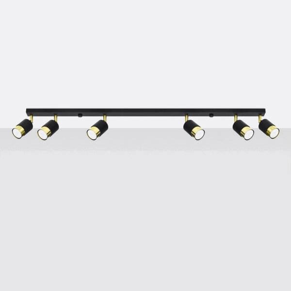 Spot NERO 6xGU10/40W/230V negru/auriu Sollux SL.1073