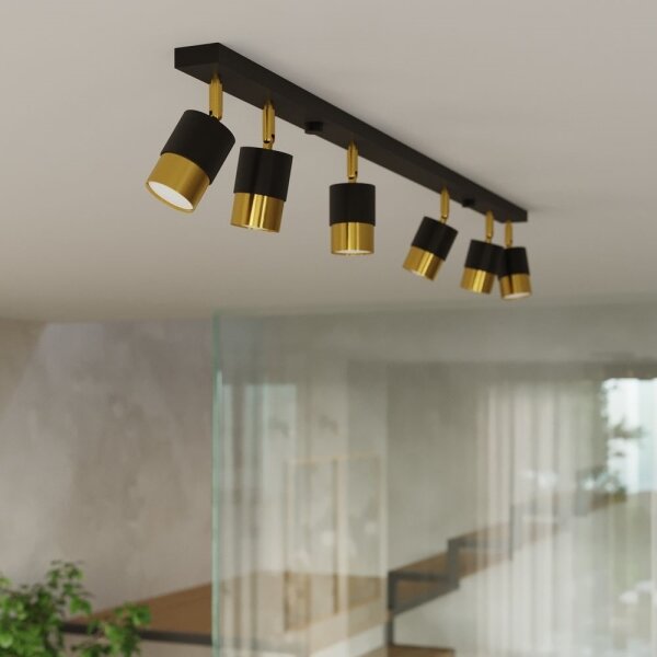 Spot NERO 6xGU10/40W/230V negru/auriu Sollux SL.1073