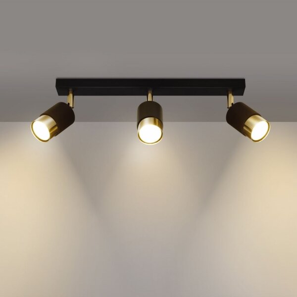 Spot NERO 3xGU10/40W/230V negru/auriu Sollux SL.1071