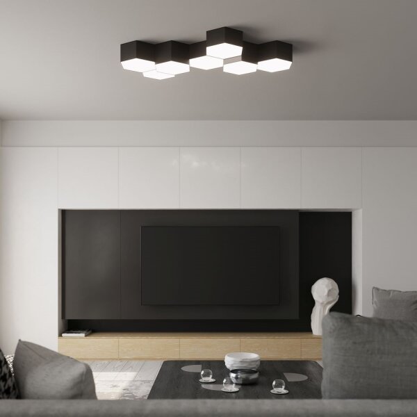 Plafonieră SUNDE 2xE27/60W/230V 15,5 cm neagră Sollux SL.1061