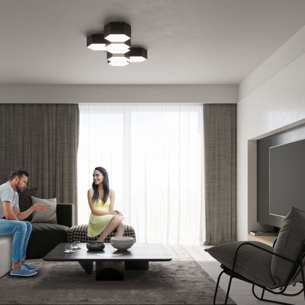 Plafonieră SUNDE 2xE27/60W/230V 11,5 cm neagră Sollux SL.1059