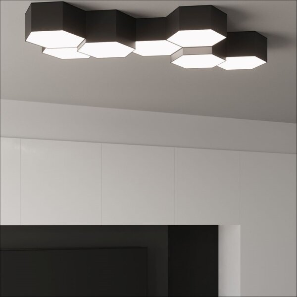 Plafonieră SUNDE 2xE27/60W/230V 11,5 cm neagră Sollux SL.1059