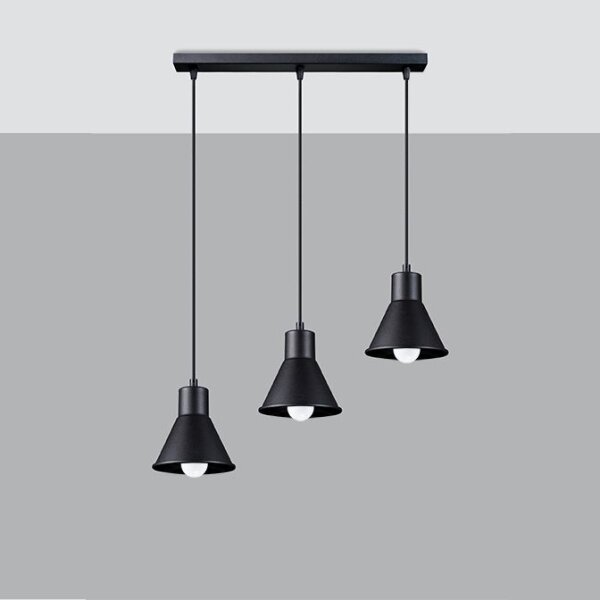Lustră pe cablu TALEJA 3xE27/60W/230V neagră Sollux SL.0986
