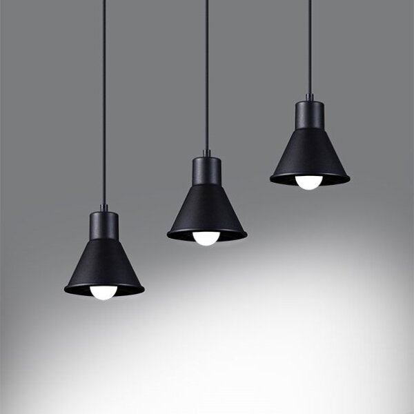 Lustră pe cablu TALEJA 3xE27/60W/230V neagră Sollux SL.0986