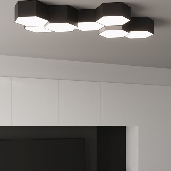 Plafonieră SUNDE 2xE27/60W/230V 15,5 cm neagră Sollux SL.1061
