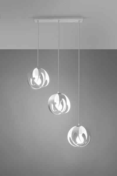Lustră pe cablu TULOS 3xE27/60W/230V albă Sollux SL.1085
