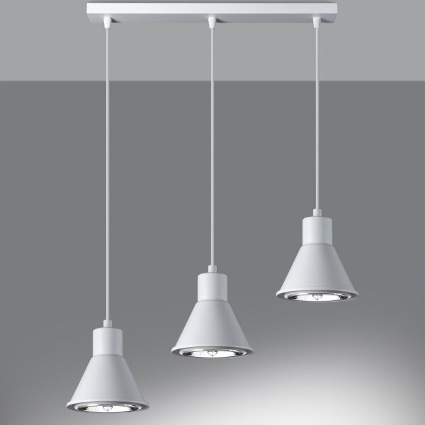 Lustră pe cablu TAZILA 3xES111/60W/230V albă Sollux SL.0988
