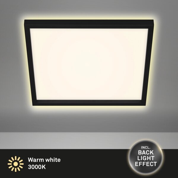 Plafonieră LED CADRE LED/22W/230V 42,2x42,2 cm neagră Briloner 7364-015