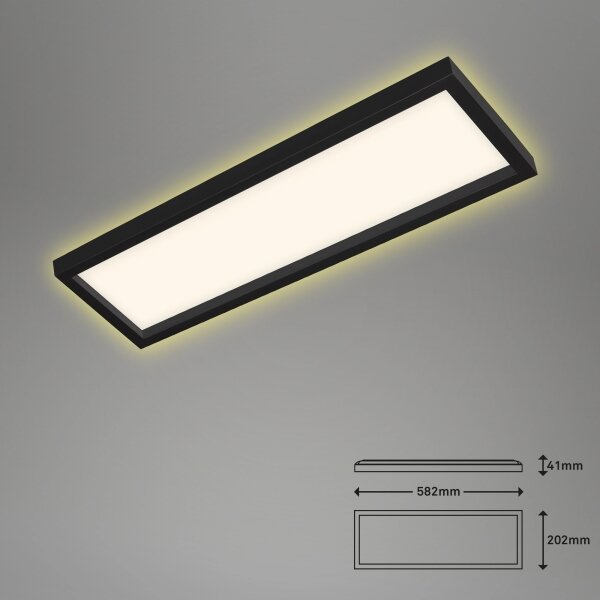 Plafonieră LED CADRE LED/22W/230V 58,2x20,2 cm neagră Briloner 7365-015
