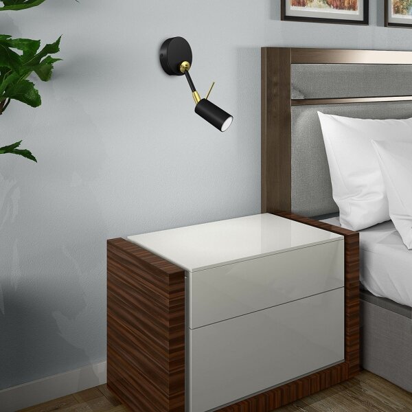 Spot de perete IRIS 1xGU10/MR11/40W/230V negru/auriu