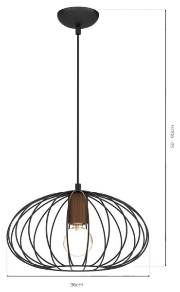 Lustră pe cablu MERIDIANO 1xE27/60W/230V