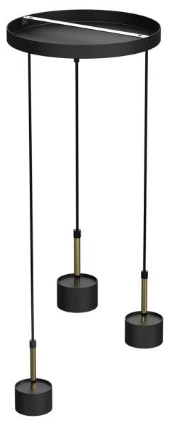 Lustră pe cablu ARENA 3xGX53/11W/230V neagră/aurie