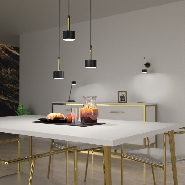 Lustră pe cablu ARENA 3xGX53/11W/230V neagră/aurie