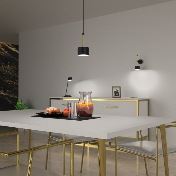 Lustră pe cablu ARENA 1xGX53/11W/230V neagră/aurie