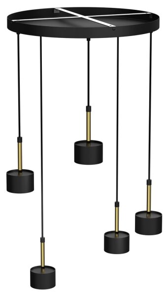 Lustră pe cablu ARENA 5xGX53/11W/230V neagră/aurie