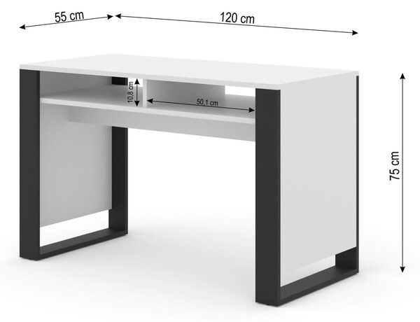 Masă PC Montana (alb + Negru). 1124957