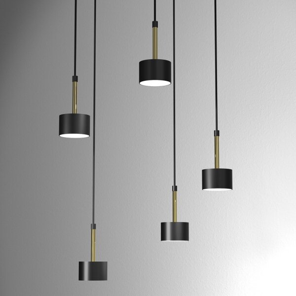 Lustră pe cablu ARENA 5xGX53/11W/230V neagră/aurie