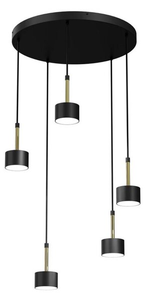Lustră pe cablu ARENA 5xGX53/11W/230V neagră/aurie