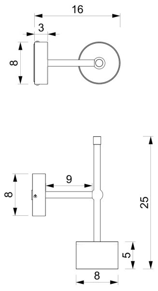 Lampă de perete ARENA 1xGX53/11W/230V albă/crom