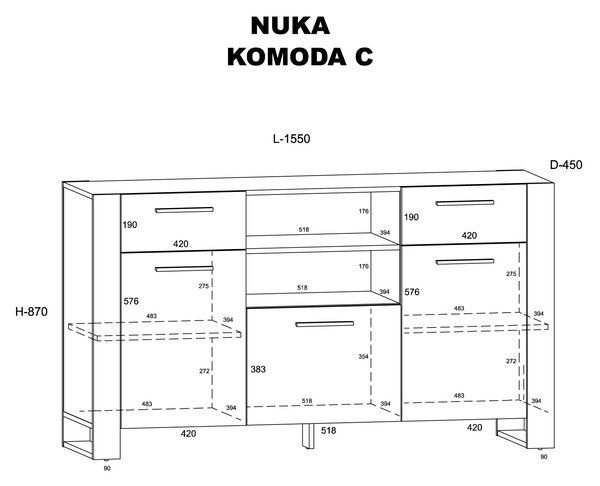 Comodă Nulakka C (Stejar grande). 1124970