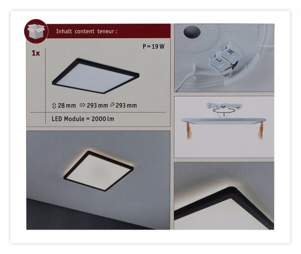 Plafonieră LED/16W ATRIA 230V neagră Paulmann 71001