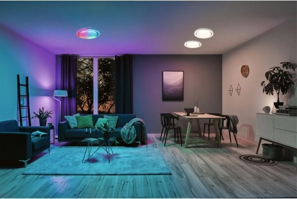 Plafonieră dimabilă LED RGBW/38,5W RAINBOW 230V Paulmann 70547 + telecomandă
