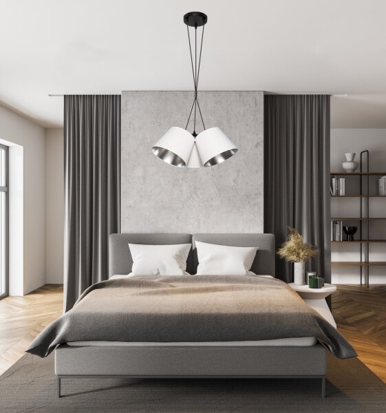 Lustră pe cablu ZOMA 3xE27/60W/260V albă/crom lucios
