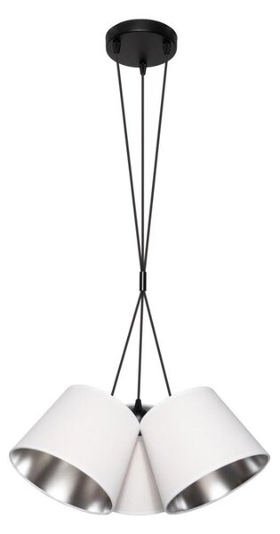 Lustră pe cablu ZOMA 3xE27/60W/260V albă/crom lucios