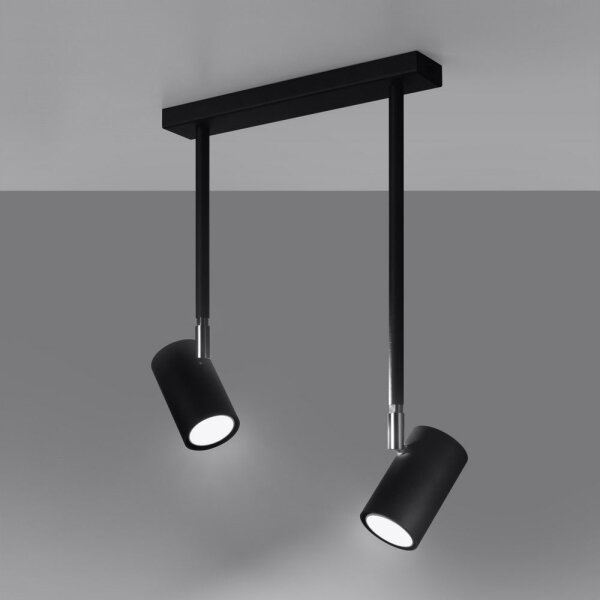 Lustră pe tijă NORANO 2xGU10/40W/230V neagră Sollux SL.1075