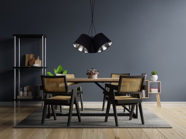Lustră pe cablu ZOMA 3xE27/60W/260V neagră/crom lucios